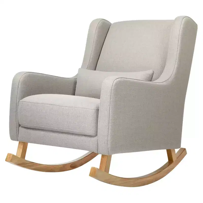 Mid-Century Wingback Rocking Chair, Eco-Performance Fabric, Water Repellent & Stain Resistant