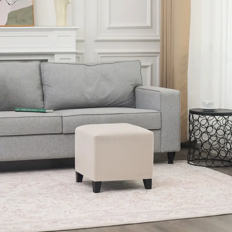Adeco Simple British Style Passionate Cube Ottoman Footstool
