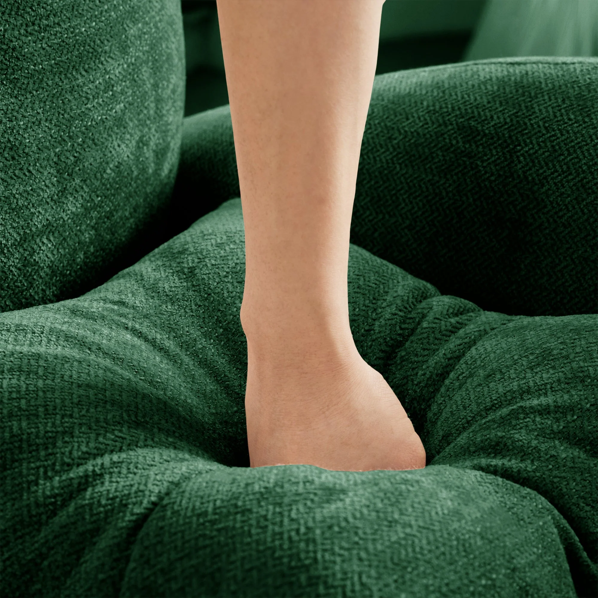 Cloud Tufted  Chenille Sectional Loveseat Sofa Couch With Ottoman