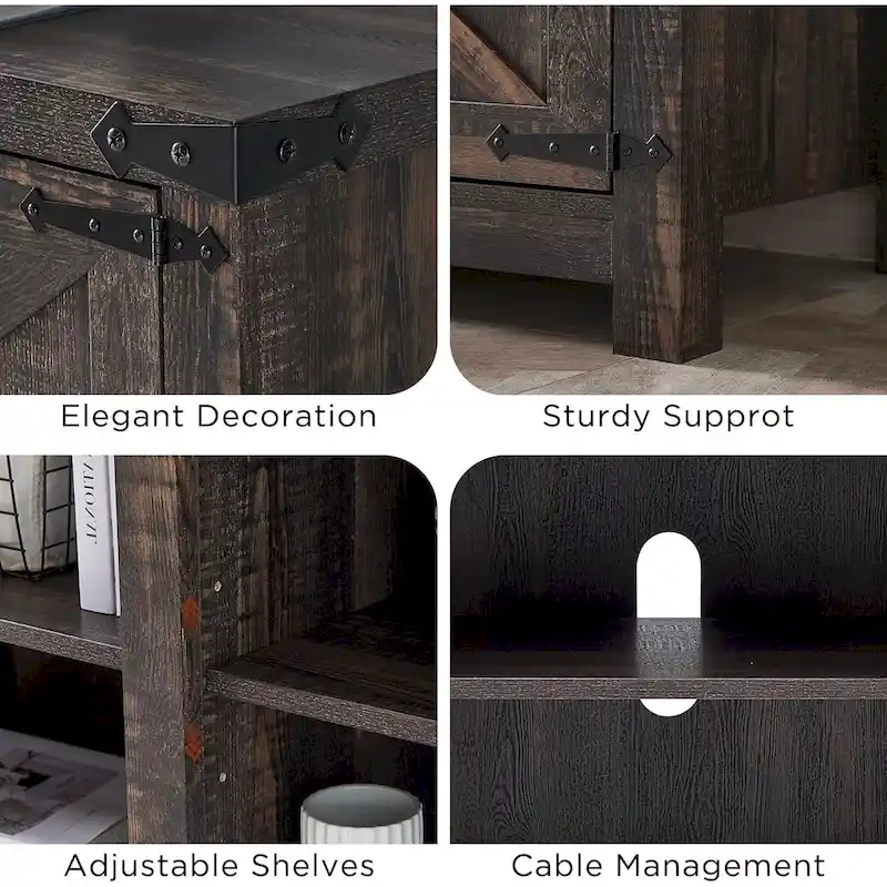 Farmhouse TV Stand, Television Console Table, Entertainment Center