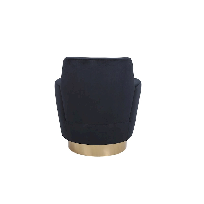 Velvet Swivel Barrel Chair, Swivel Accent Chairs Armchair, Reading Chairs, Round Barrel Chairs with Gold Stainless Steel Base