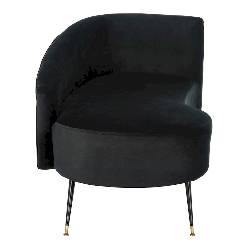 SAFAVIEH Helgrit Black/Gold Velvet Retro Glam Settee - 57.5