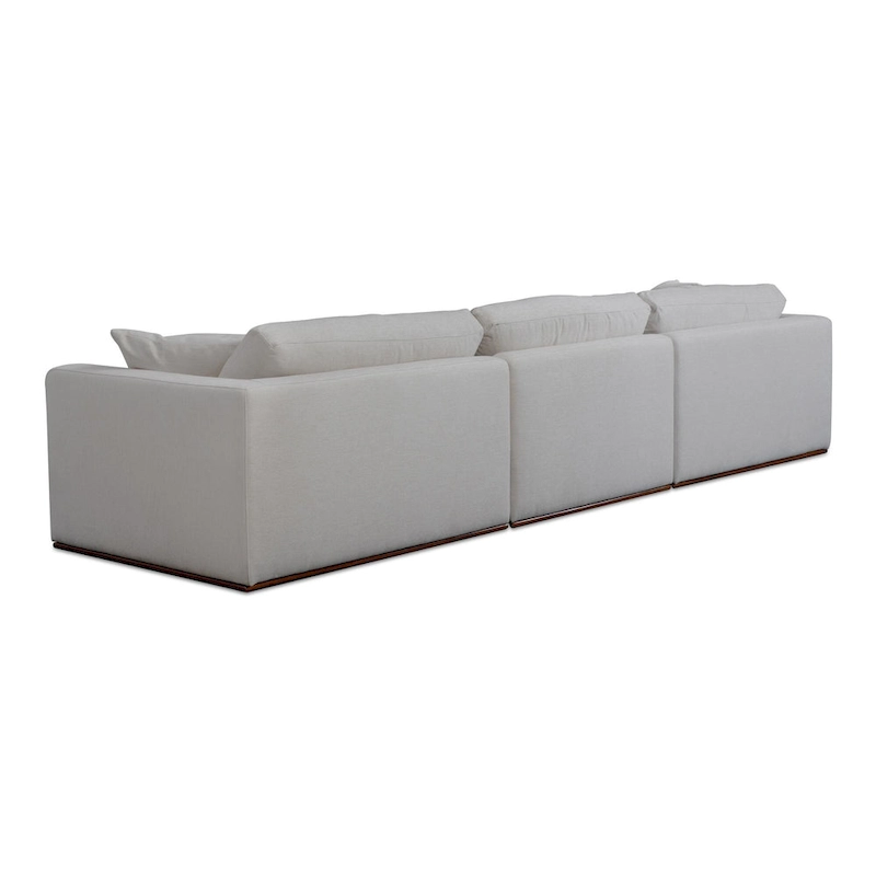 NADAAL STUDIOS Rio Modular Sofa With Rubber Wood Base - 136.2W x41D x23.6H
