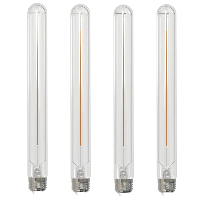 Bulbrite LED Filament Pack of (4) 5 Watt Dimmable 11 Inch T9 Light Bulb with Clear Glass Finish and Medium (E26) Base