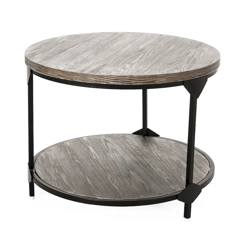 Cedarhurst Modern Industrial Round Coffee Table by Christopher Knight Home