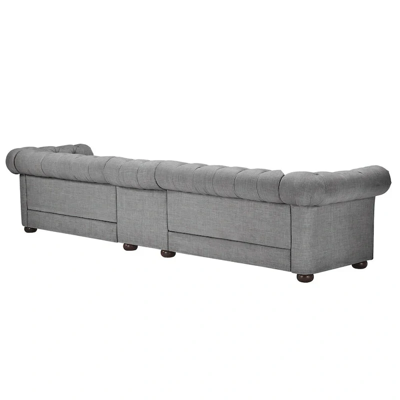 Knightsbridge Light-grey Extra Long Chesterfield Sofa by iNSPIRE Q Artisan
