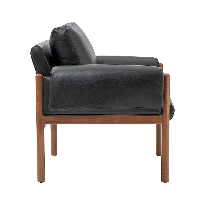 Tiago Comfy Glossy Living Room Armchair with Solid Wood Base Set of 2