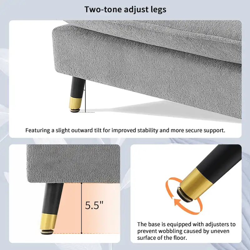 L shaped Convertible Sectional Sofa
