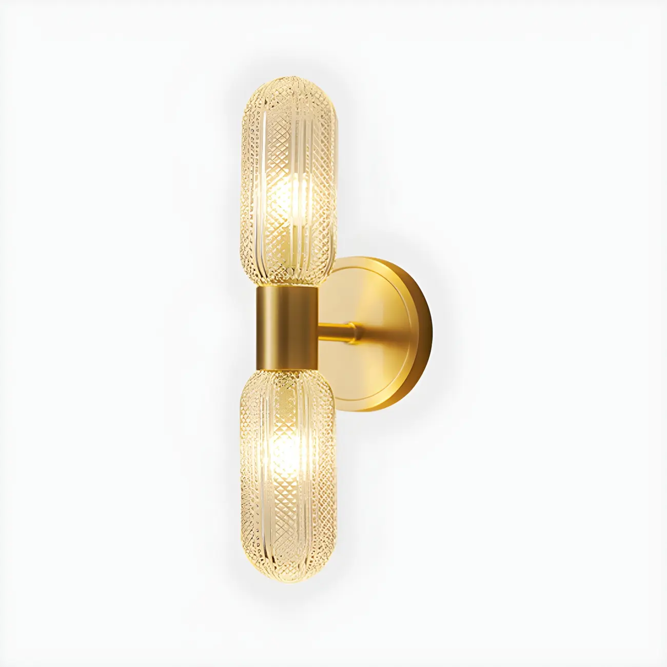 Unique Gold Up Down Wall Mounted Prismatic Glass Vanity Light