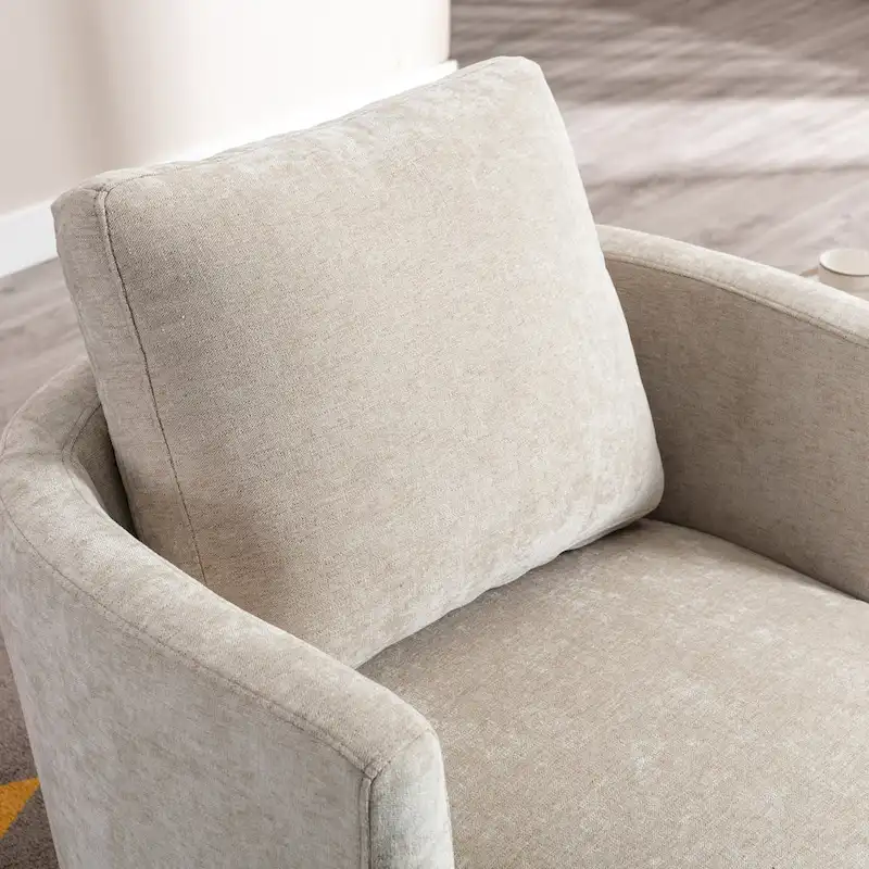 Modern Upholstered Swivel Barrel Chair(Set Of 2)