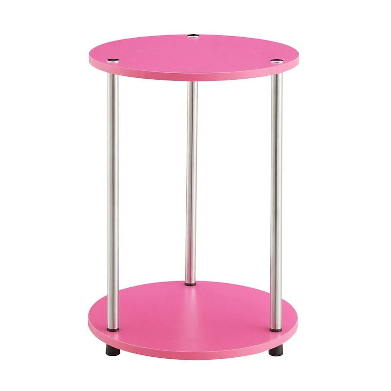 Convenience Concepts  No Tools 2 Tier Round End Table