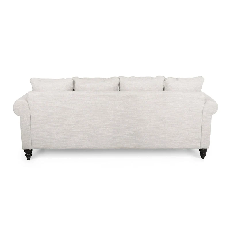 Manbow Fabric Pillowback 3 Seater Sofa with Nailhead Trim by Christopher Knight Home