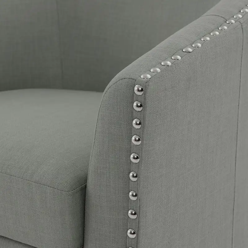 Nailhead Trim Upholstered Swivel Accent Chairs Set of 2