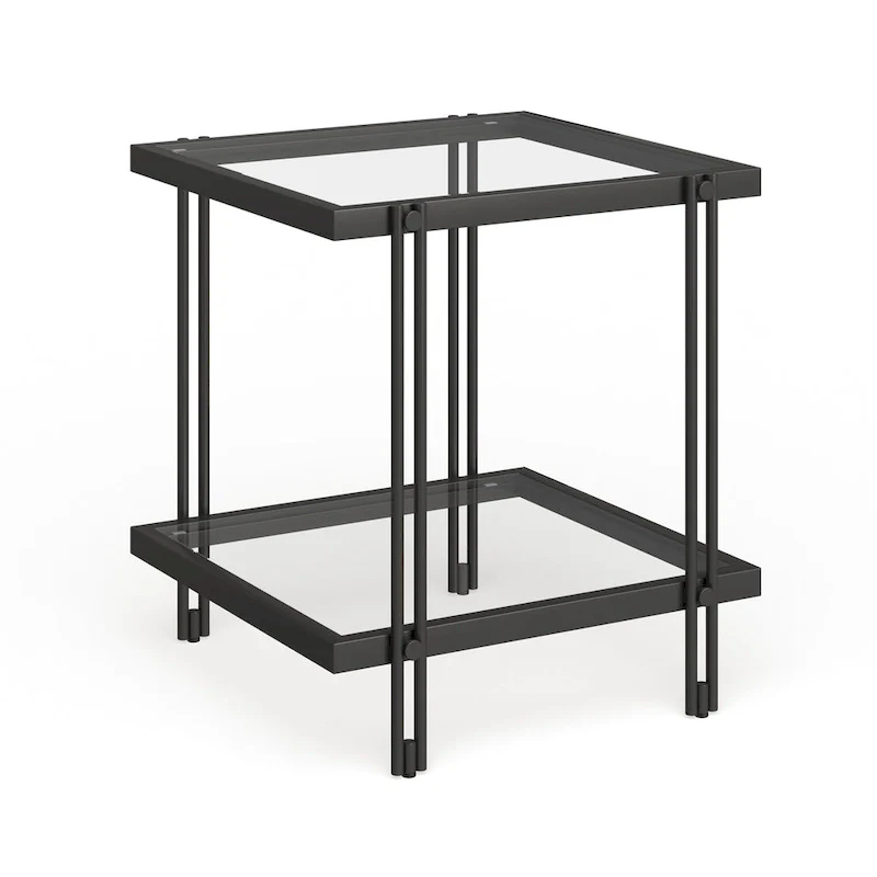 Inez Modern Metal and Glass Side Table