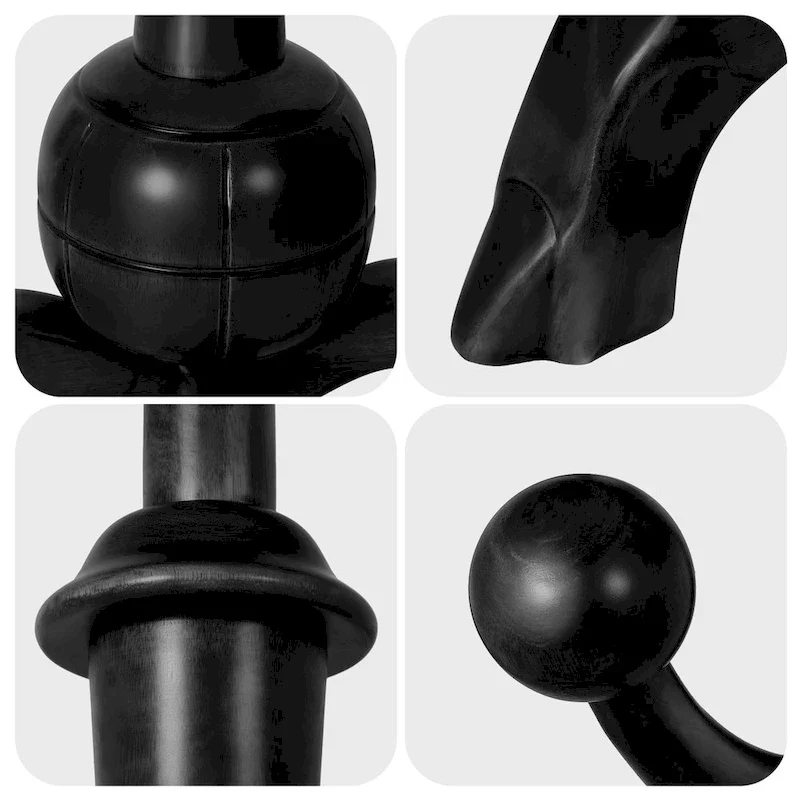 Rubberwood Freestanding Coat Rack with 8 Hooks - 24.5W x 70.87H