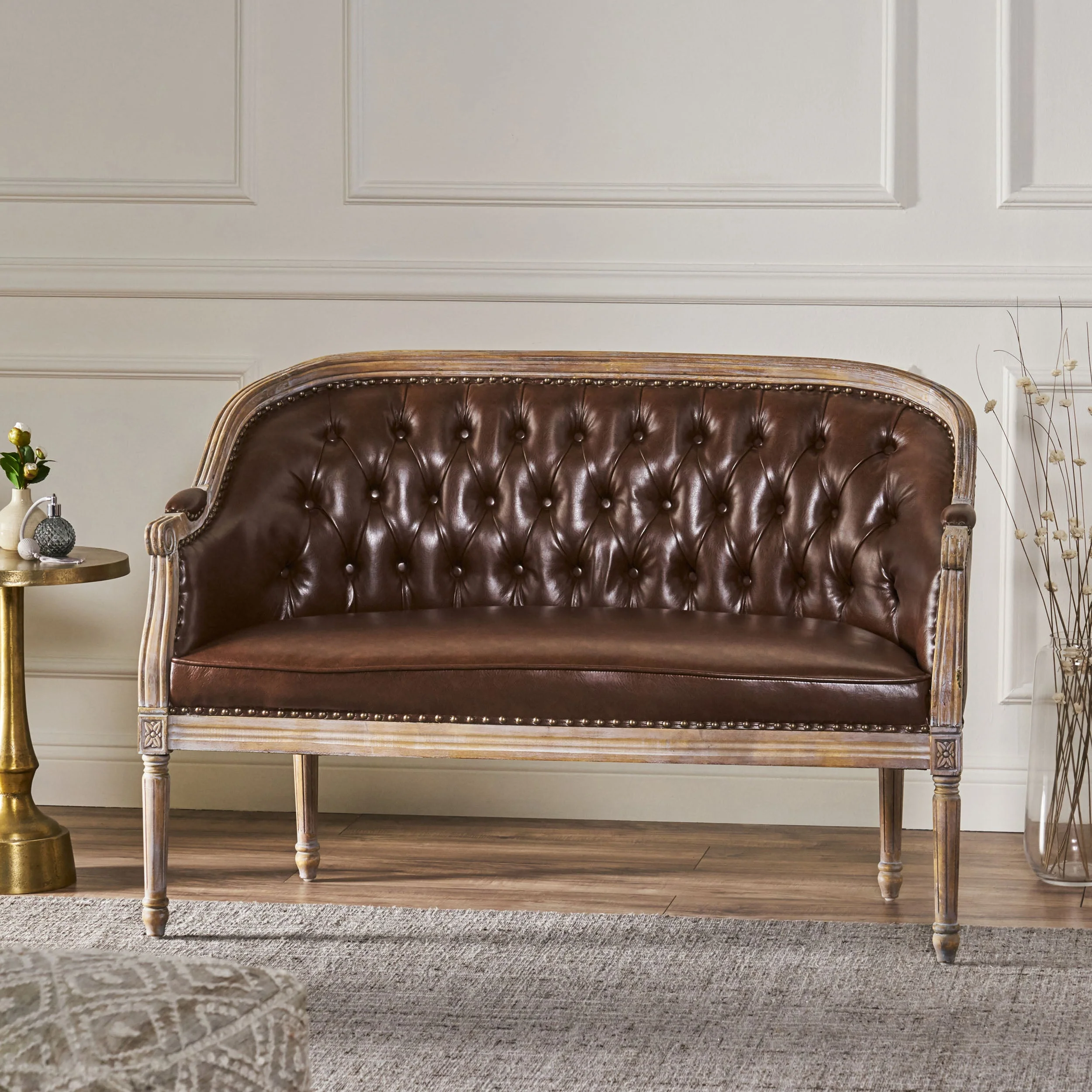 French Country Tufted Loveseat