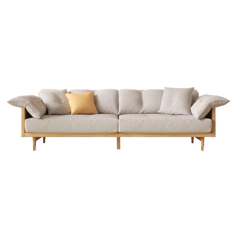 JASIWAY Modern 3-Seat Upholstered Cotton Linen Sofa