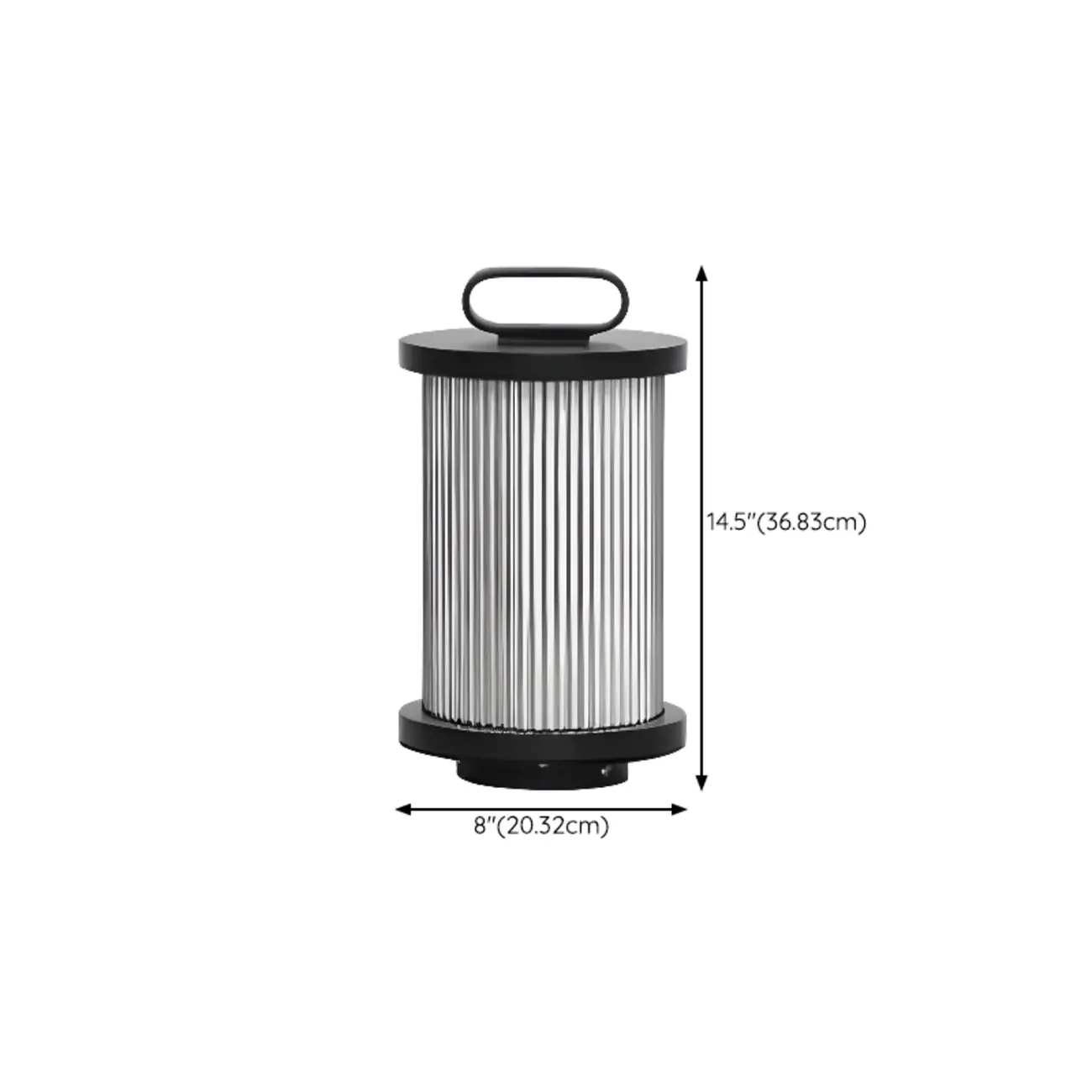 Black Metal Cylindrical Glass Post Cap Light