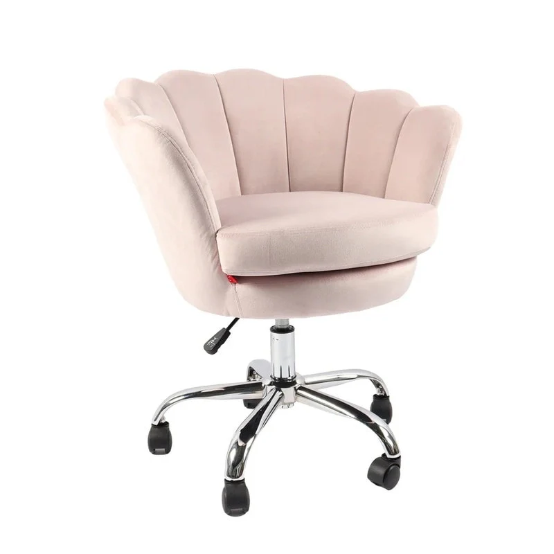Accent Chair Swivel Vanity Chair Office Desk Chair With Wheels Modern Height Adjustable Pink/Grey/White