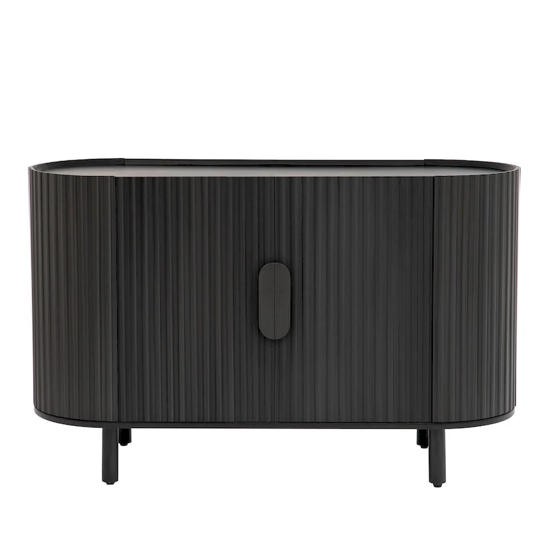 Curved Design Light Luxury Sideboard with Adjustable Shelves