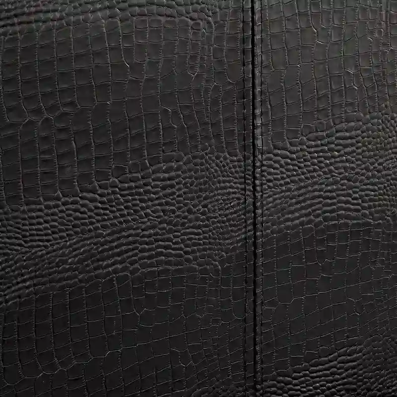 Furniture of America Gols Modern Black Faux Leather Padded Platform Bed