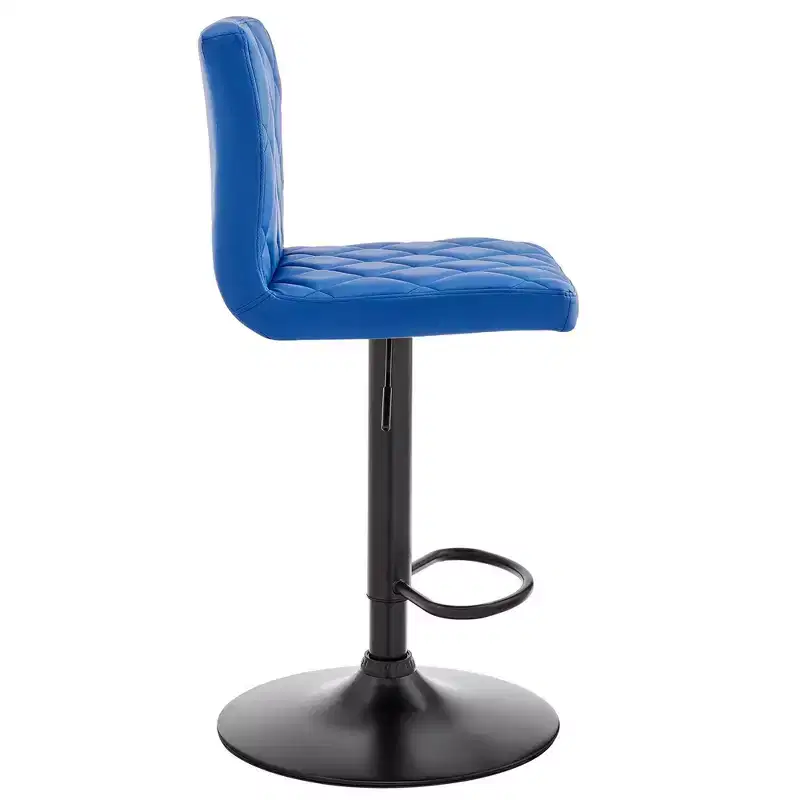 Duval Adjustable Barstool with Faux Leather and Metal Finish - Armen Living