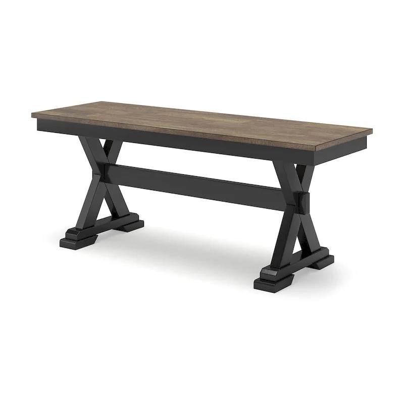 Brown/Black 50 Dining Bench - 48 W x 16 D x 19.25 H