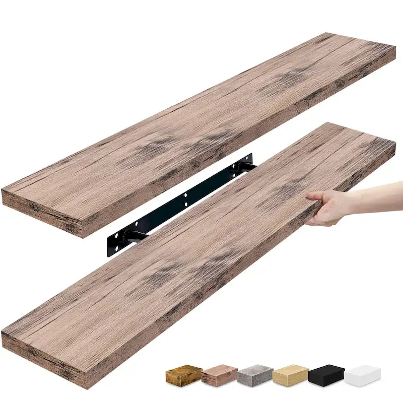 Long Floating Shelves for Wall Set of 2 - 35L x 9W x 1.5H