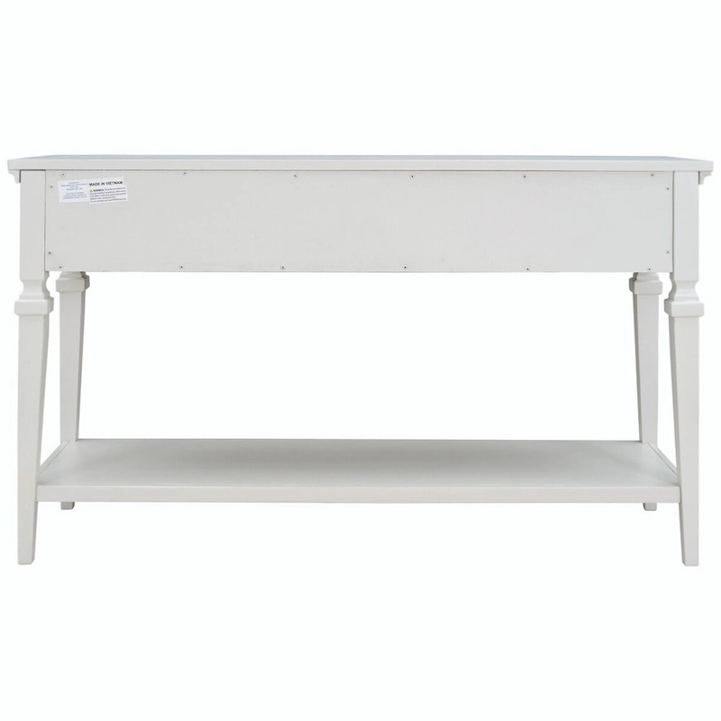50L Classic Retro Style Console Table with Three Top Drawers and Open Style Bottom Shelf (Gray Wash)