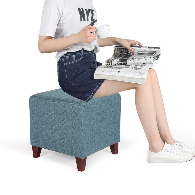 Adeco Simple British Style Passionate Cube Ottoman Footstool