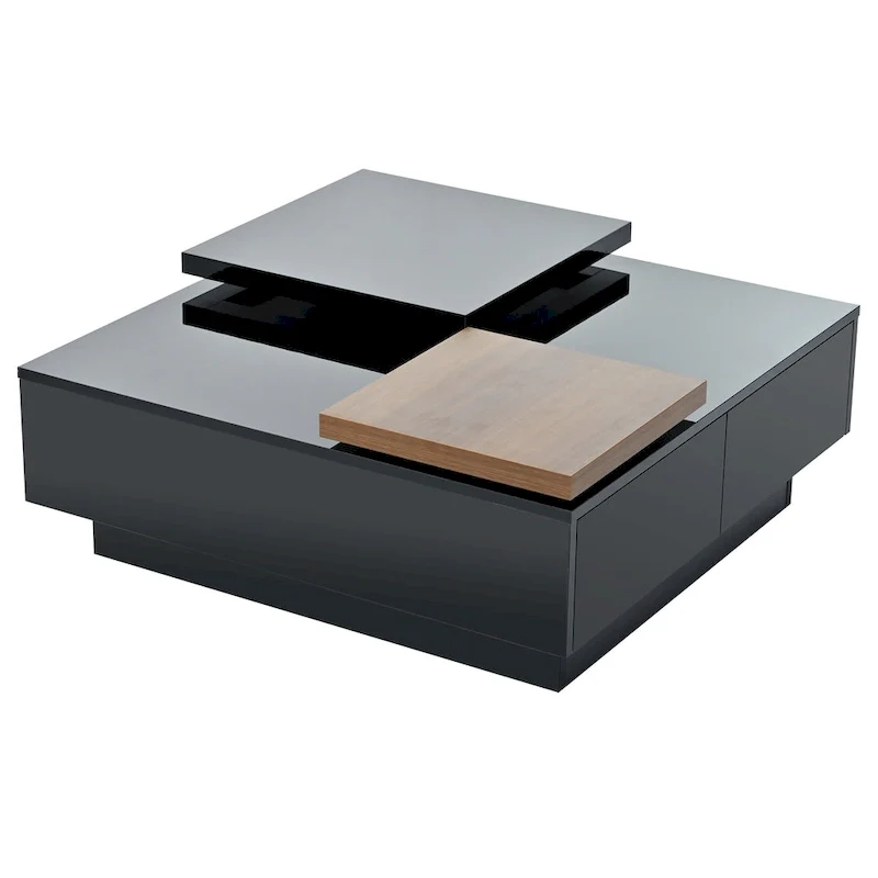 Square Wood Coffee Table with High Gloss finish