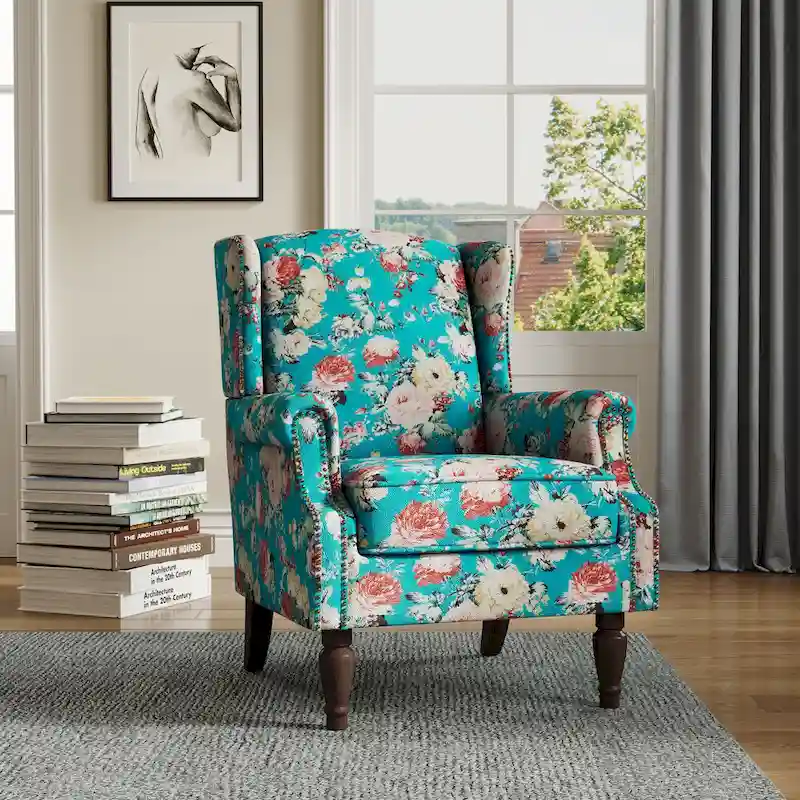 Upholstered Accent Chair Nailhead Trim Arm Chair