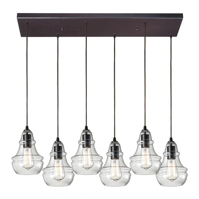 Elk Lighting Marlow Park Oiled Bronze 6-light Linear Pendant