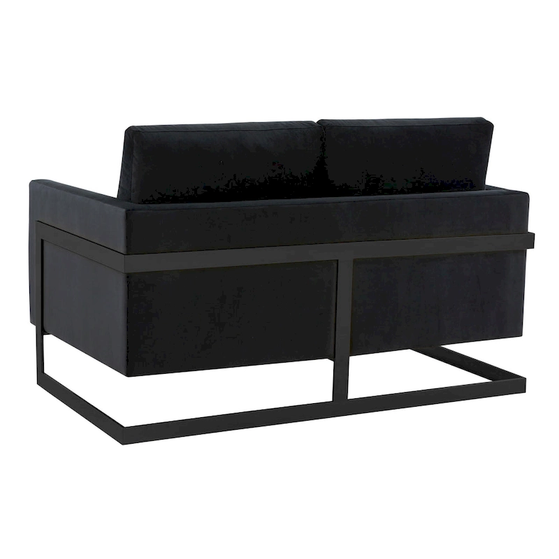 Upholstered Loveseat Sofa in Velvet Fabric with Removable Cushions and Stainless Steel Frame