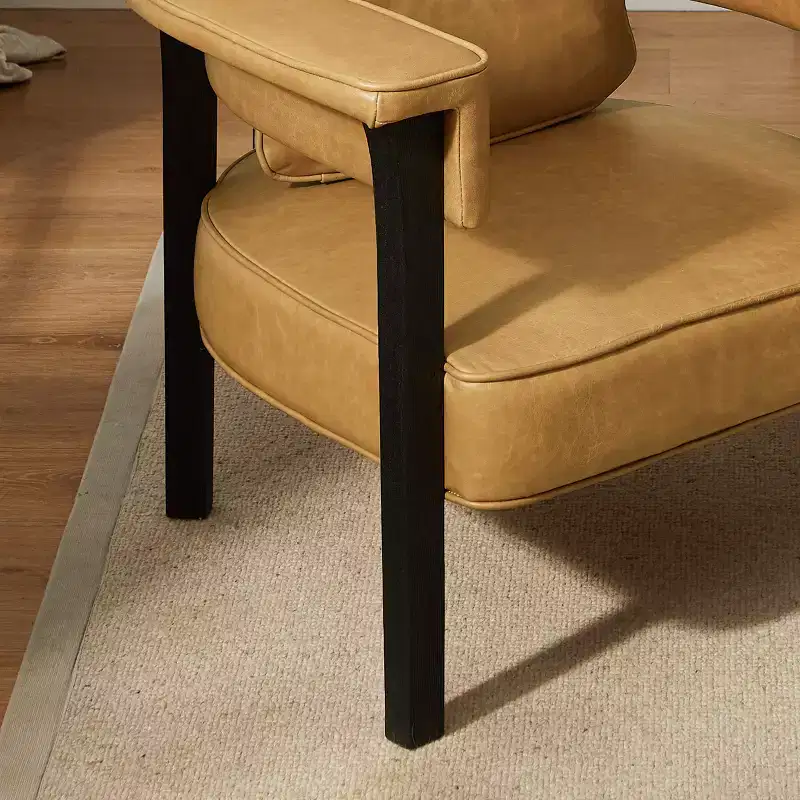 Art Leon Leather Chair with Ash Wood Frame