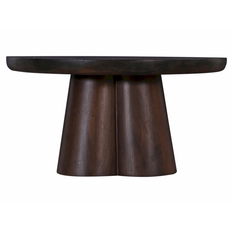 Senna 31 in. Wood Round Pedestal Coffee Table