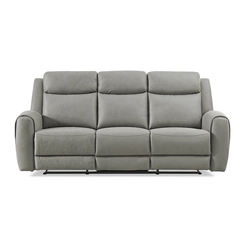 Roundhill Furniture Wesley Transitional Manual Reclining Sofa, Gray