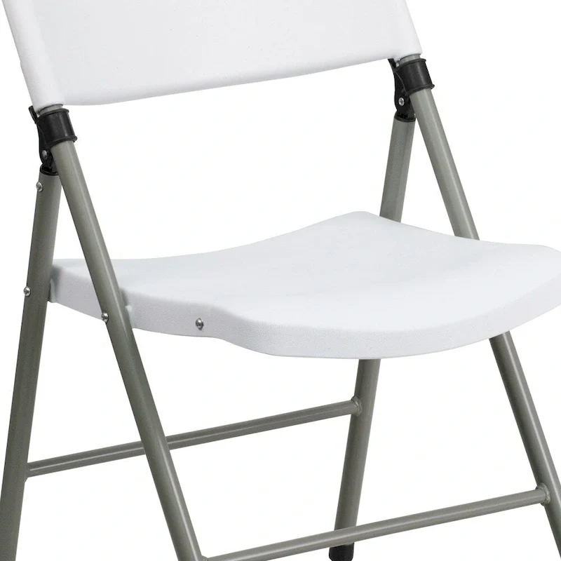 2 PK 330 lb. Capacity Plastic Folding Chair with Charcoal Frame