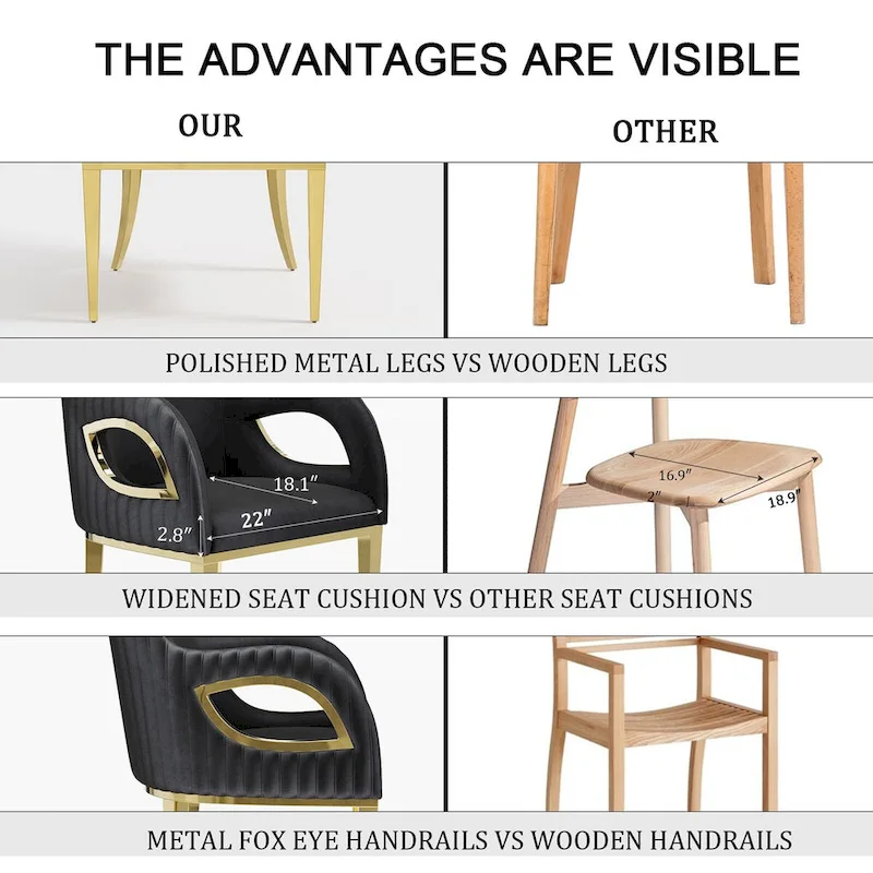 Luxury Black Velvet Accent Armchair with Fox-Eyes Arms