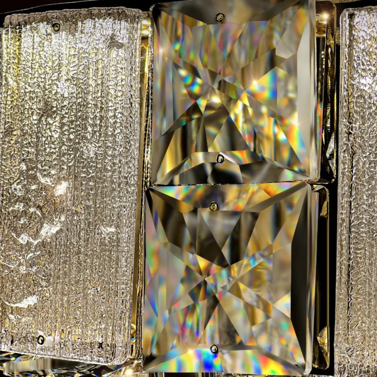 Gold Circular Crystal Linear Modern Chandelier Light