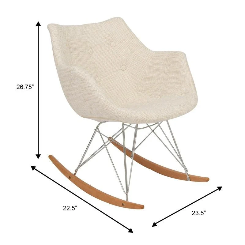 Polyester Upholstered Rocking Nursing Chair - Modern Accent Armchair for Home, Living Room, Bedroom