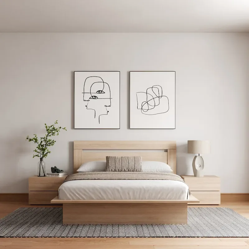 Malibu 4-Piece Bedroom Set with Bed, Headboard, and 2 Nightstands