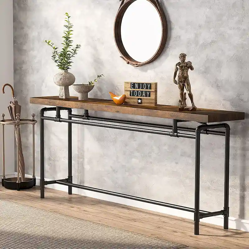 70.9 Inches Console Sofa Table for Living Room, Wood Entryway Table