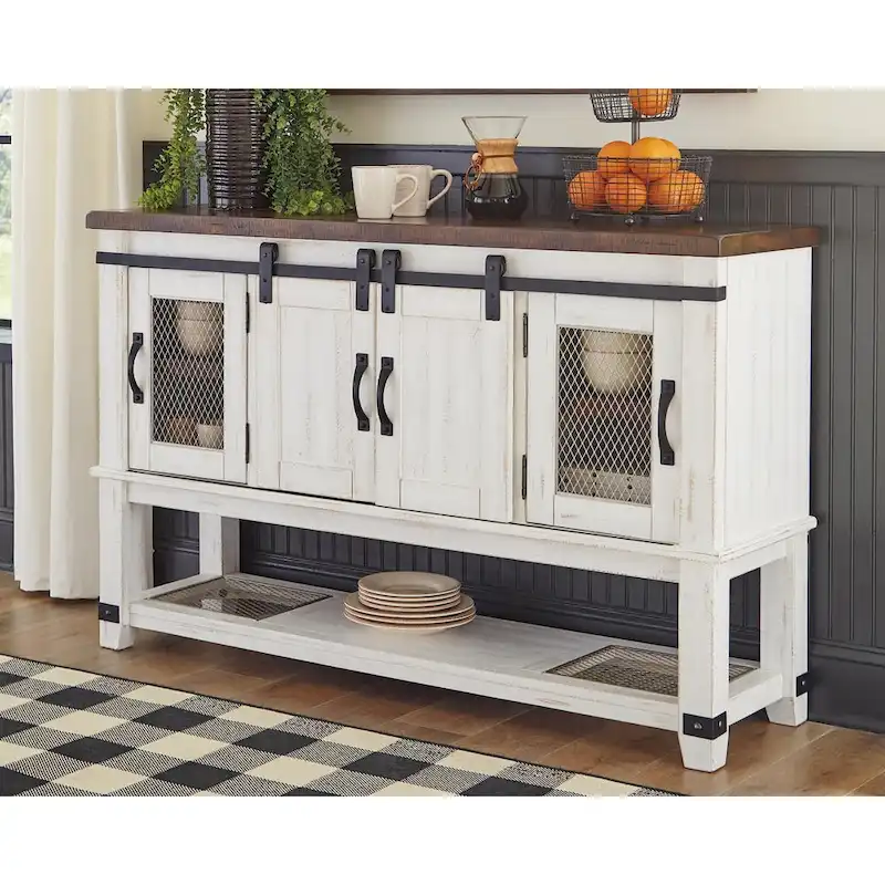 Signature Design By Ashley Valebeck White Dining Room Server