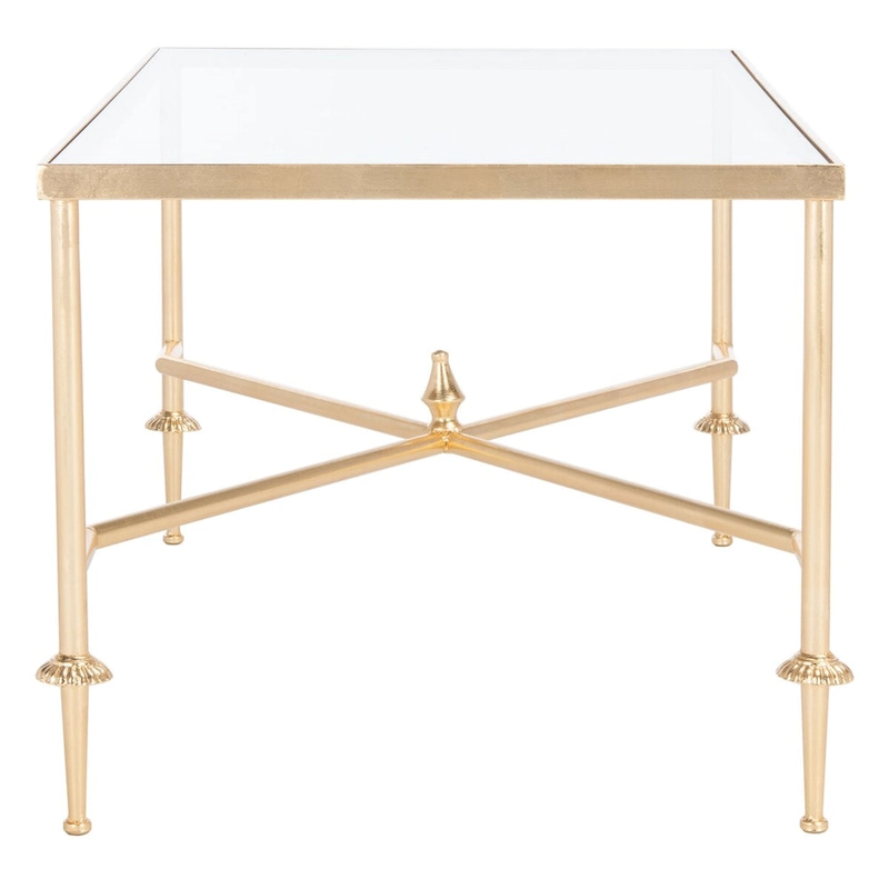 SAFAVIEH Couture Araminta Gold Leaf Coffee Table - 44 W x 24 L x 20.5 H - 44Wx24Dx21H