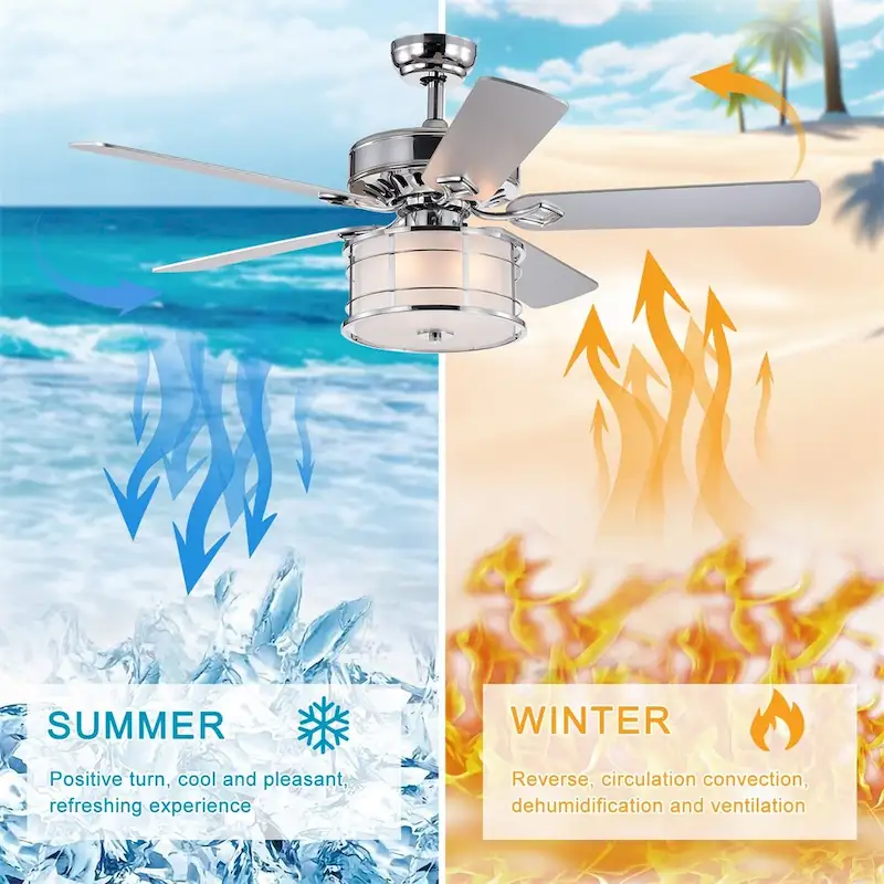 3 Speed Farmhouse LED Ceiling Fan Light w/ Remote and Reversible Blade