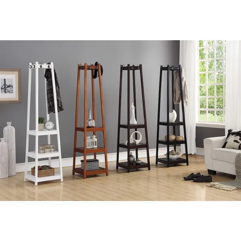 3-tier Storage Shelf Standing Coat Rack