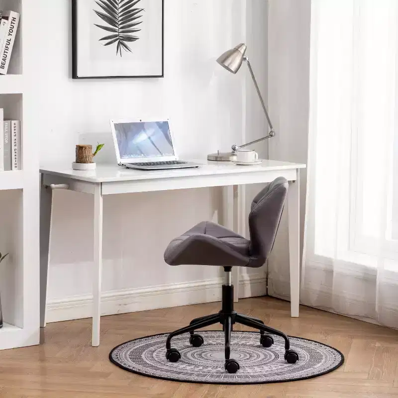 Roundhill Furniture Eldon Diamond Tufted Adjustable Swivel Office Chair, Gray