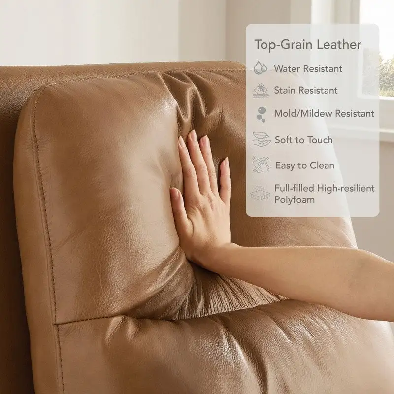 Farley Power Swivel Genuine Leather Recliner Chair Nursery Glider