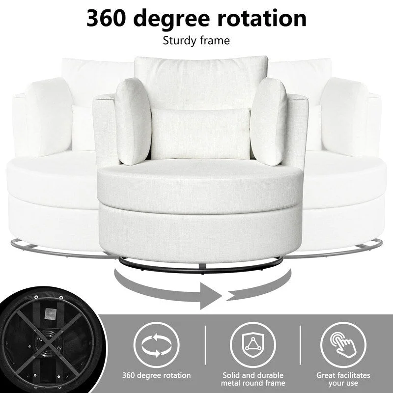 Chenille Swivel Soft Modern Upholstered Accent Chair (Set of 2)